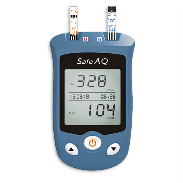 Glukometr Safe AQ UG - test glukozy i kwasu moczowego